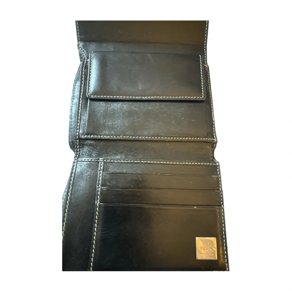 Fendi Black and Brown  Zucca Monogram canvas and leather Wallet - Picture 5 of 10